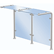 CRL Slimline Series Style 30 - Fixed Glass On Top and Front Only Sneeze Guards