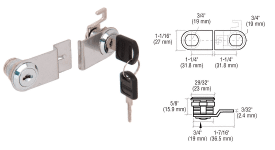 CRL Chrome Lock for Double Swinging Glass Door