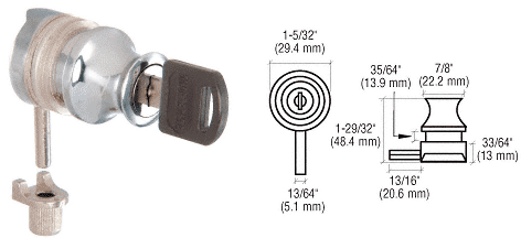 CRL Chrome Plunger Lock for 3/8
