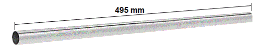 CRL Polished Chrome 19 mm Support Bar, 495 mm