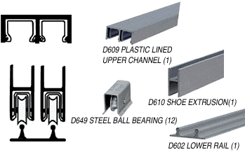 CRL Track Assembly With D609 Upper Track and Ball Bearing Wheels