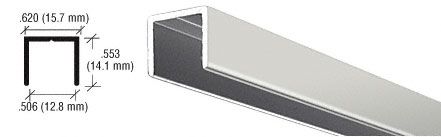 CRL Aluminium-U-Profil für 12 mm, 14,1 x 15,7 mm, 3,66 m