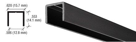 CRL Aluminium-U-Profil für 12 mm, 14,1 x 15,7 mm, 3,66 m