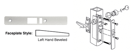 CRL Left Hand Beveled Faceplate for DL2140 Deadlatch Locks