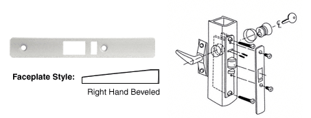 CRL Right Hand Beveled Faceplate for DL2140 Deadlatch Locks