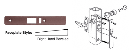 CRL Right Hand Beveled Faceplate for DL2140 Deadlatch Locks