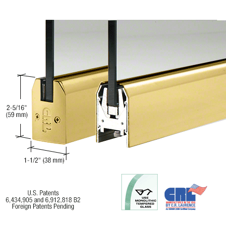 CRL Low Profile Tapered Door Rail - 35-3/4