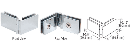 CRL 90° Glass-to-Glass Showcase Hinges