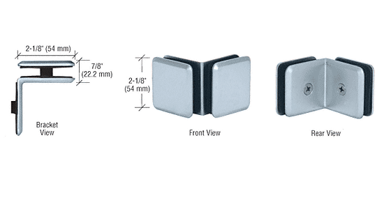 CRL Estate Series 90 Degree Glass-to-Glass Clamps
