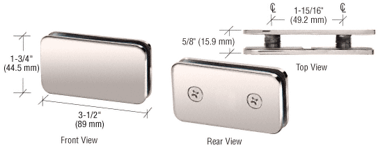 CRL Traditional Style 180 Degree Glass-to-Glass Double Stud Clamps
