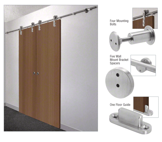 CRL Laguna Sliding Door Hardware Adaptor Kit for Wood Doors
