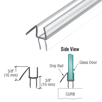 CRL Bottom Wipe with Drip Rail for Swinging Shower Doors