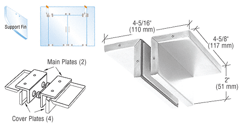 CRL Ceiling Mounted Support Fin Brackets