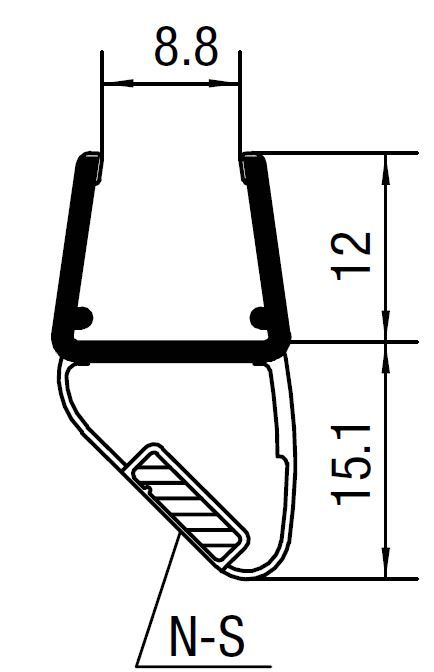 CRL Magentdichtung 45°, 10 - 12 mm