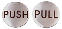 CRL Circular Push/Pull Sign Set - Etched Aluminum