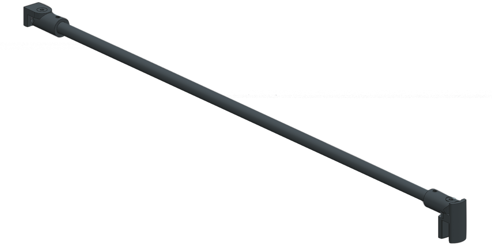CRL round support bar set, Ø 12 MM, 1200 MM, glass-wall mount, 8 -10 mm