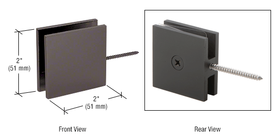 CRL Square Wall Mount Movable Transom Clamp