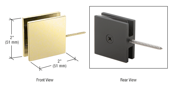 CRL Square Wall Mount Movable Transom Clamp
