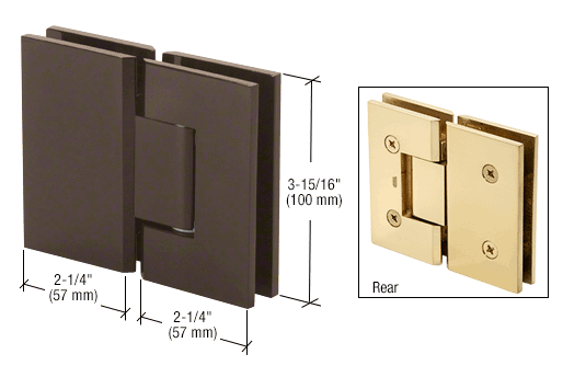 CRL Brass Concord 180 Series 180 Degree Glass-to-Glass Hinge 