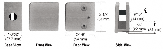 CRL Z-Series Small Square Zinc Glass Clamps for 3/8