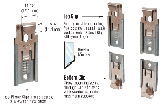 CRL Nickel Plated Adjustable Mirror Clip Set for 1/4" Beveled Mirror - Bulk 50/Pk