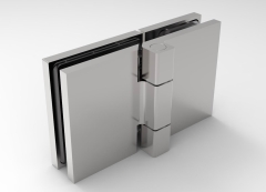 CRL BELLAGIO Adjustable Polished Chrome Folding Hinge, 180° Glass-Glass, Cover Plates