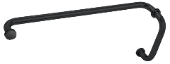 CRL Matte Black 8" Pull Handle and 24" Towel Bar BM Series Combination With Metal Washers