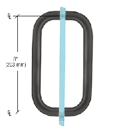 CRL Matte Black 8" Back-to-Back Solid 3/4" Diameter Pull Handles Without Metal Washers