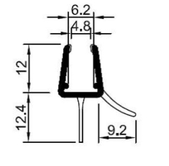 CRL REHAU Wipe for Curved Glass, 6 - 8 mm, 1185 mm