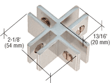 CRL Aluminum Four-Way Connectors