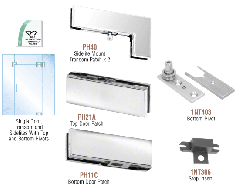 CRL European Patch Door Kit for Use With Fixed Transom and Two Sidelites Without Lock