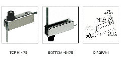 CRL Standard Mount Glass Door Hinges for Showcases