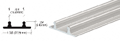 CRL Brushed Nickel Aluminum Lower Channel for Deep Recess Installations