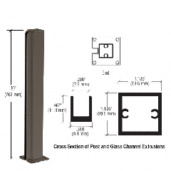CRL Duranodic Bronze 30" End Design Series Partition Post