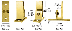 CRL Brass Long Leg Set Screw Clamp for 1/4" to 5/16" Glass