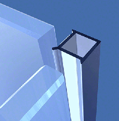 CRL Clear Glass Partition 90 Degree Infill Corner Joint for 10.8mm Toughened Glass