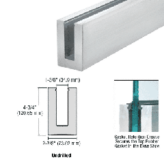 CRL Mill Aluminum 10' L56S Series Standard Square Base Shoe Undrilled for 9/16" Laminated Tempered Glass