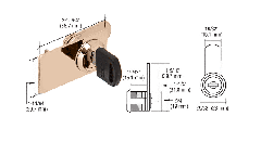 CRL Brass Keyed Alike Lock for Cabinet Swinging Glass Door