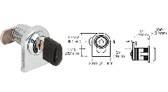 CRL Chrome Round Top Swinging Glass Door Lock - Randomly Keyed