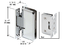 CRL Polished Chrome Petite 037 Series Wall Mount Full Back Plate Hinge