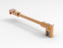 CRL round support bar set, Ø 12 MM, 1200 MM, glass-wall mount, 8 -10 mm, Polished Rose Gold