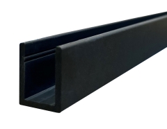 CRL Deep U-Channel, 14 x 19 mm, 2,4 m, (Usable length 2.37 m) for 8 - 10 mm glass, Premium Matte Black