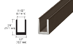 CRL Brushed Gun Metal 5/16" Single Aluminum U-Channel