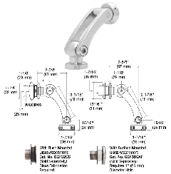 CRL Brushed Stainless Dual Pivot Glass-to-Wall/Floor Swivel Fitting