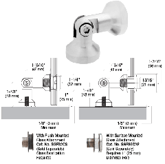 CRL Brushed Stainless Single Pivot Glass-to-Wall/Floor Swivel Fitting