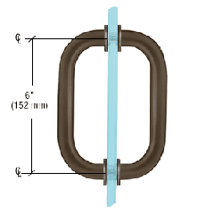 CRL Oil Rubbed Bronze 6" Back-to-Back Solid Brass 3/4" Diameter Pull Handles with Metal Washers