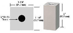 CRL Satin Chrome 1-1/4" Square Standoff Base 2" in Length
