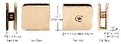 CRL Gold Plated Oversized Fixed Panel U-Clamp
