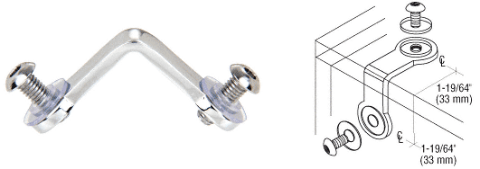 CRL Chrome Deluxe 2-Way Glass Corner Connector