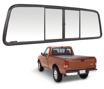 CRL OEM Replacement Duo-Vent Four Panel Slider With Light Green Glass for 1983-1997 Ford Ranger and Mazda